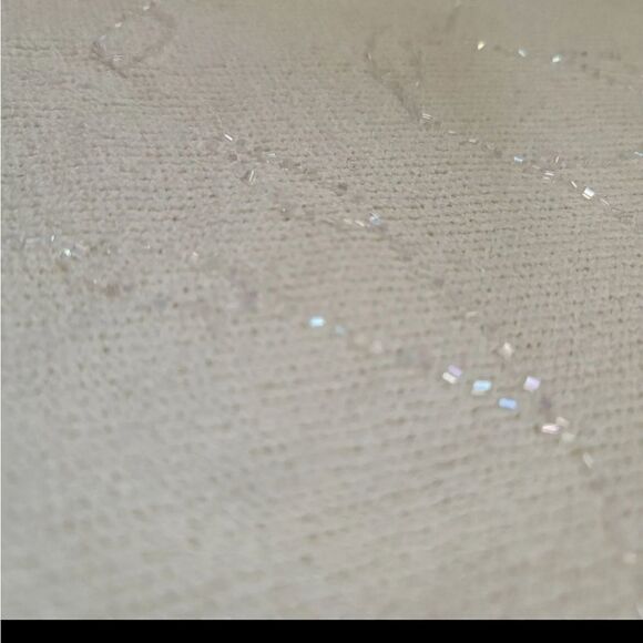 90's vintage dressy beaded creamy blouse 3/4 sleev - Picture 5 of 5